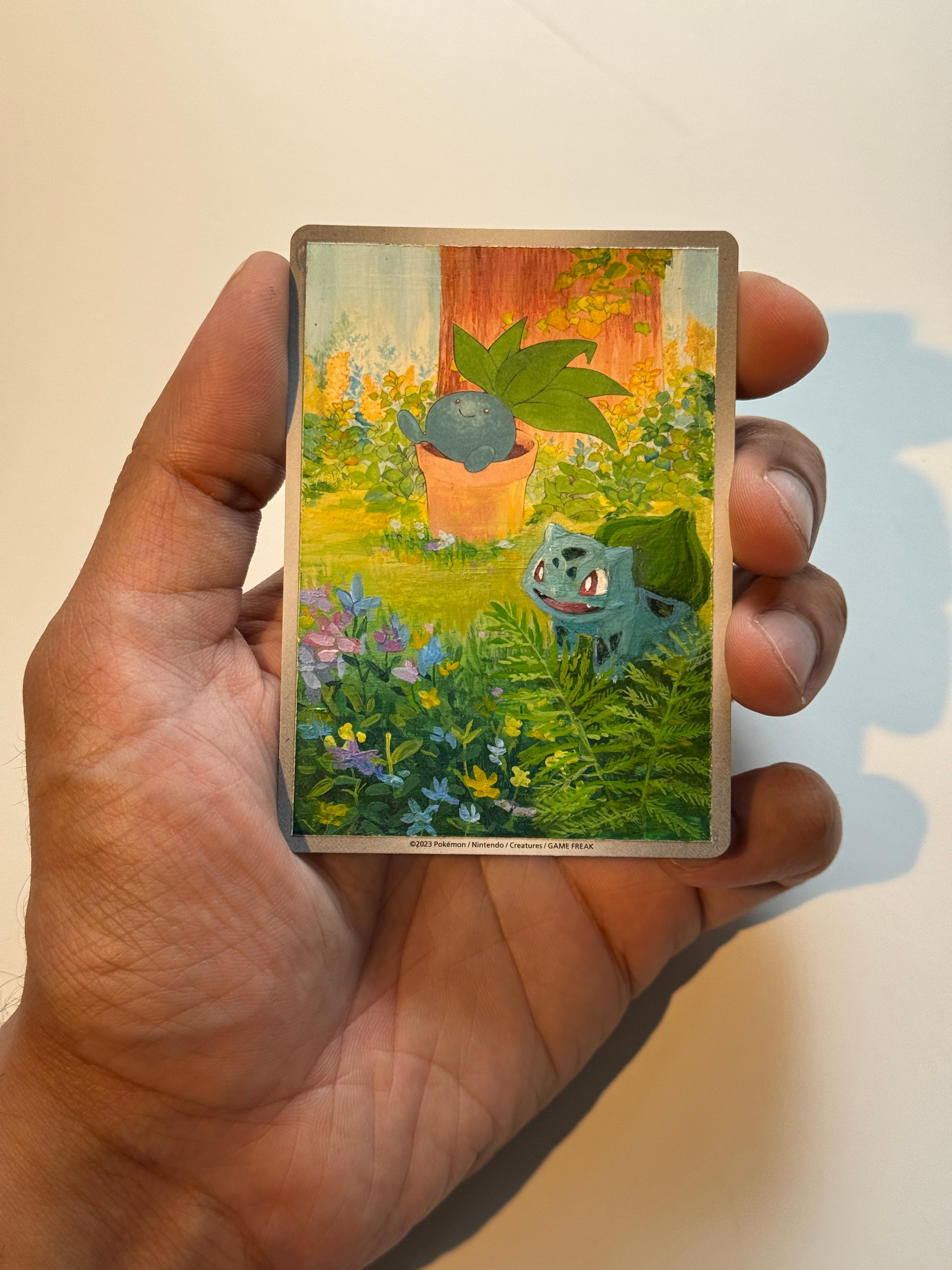 Oddish + Bulbasaur - Card Alter Painting
