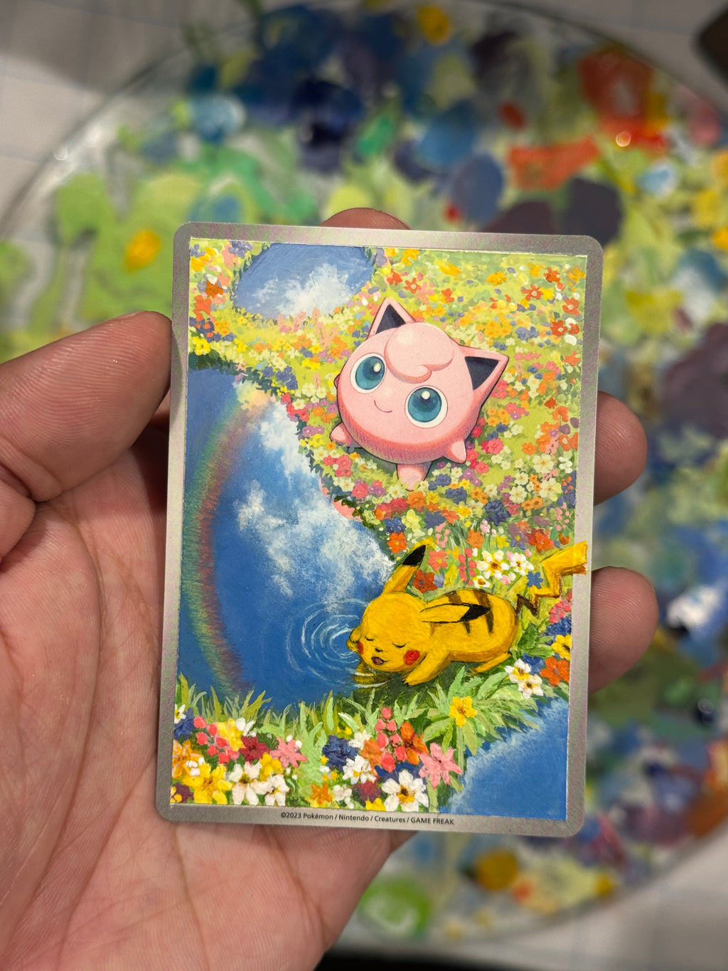 Jigglypuff + Pikachu - Card Alter Painting